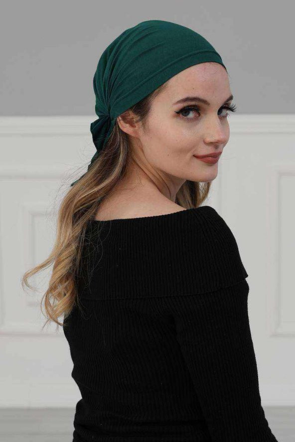 Büzgülü Penye Bandana Yeşil - 4