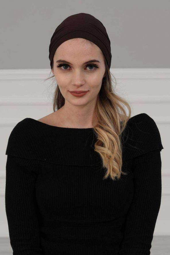 Büzgülü Penye Bandana Kahve