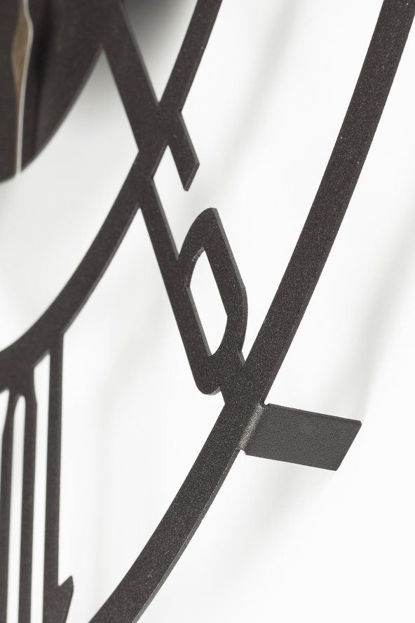 Latin Rakamlı Siyah Metal Duvar Saati 40cm Salon saat Ev saat - 5