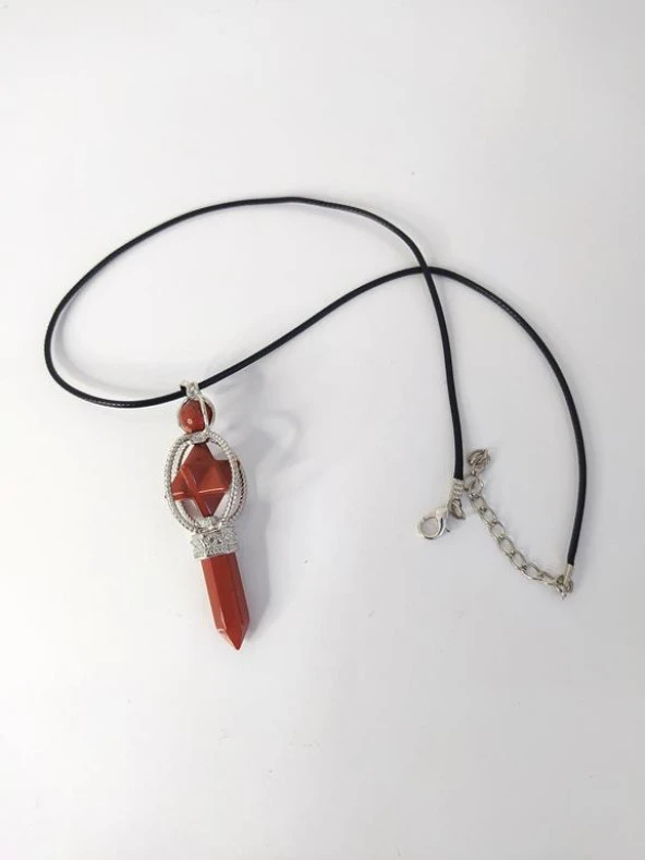 Doğaltaş Jasper Taşı Kolye Bijuteri Takı Aksesuar - Resim 2