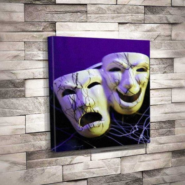 Oyun - Sahne - Figür - Maske - Obje - Somut Resim -Tuval Kanvas Tablo 50x50cm