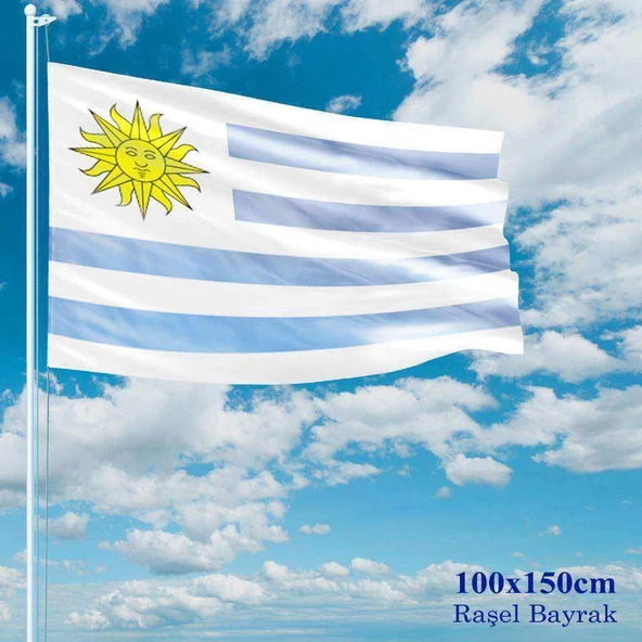 Uruguay Bayrağı - 100x150 cm (1 metre x 1,5 metre) - Raşel Kumaş