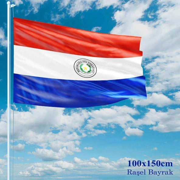 Paraguay Bayrağı - 100x150 cm (1 metre x 1,5 metre) - Raşel Kumaş
