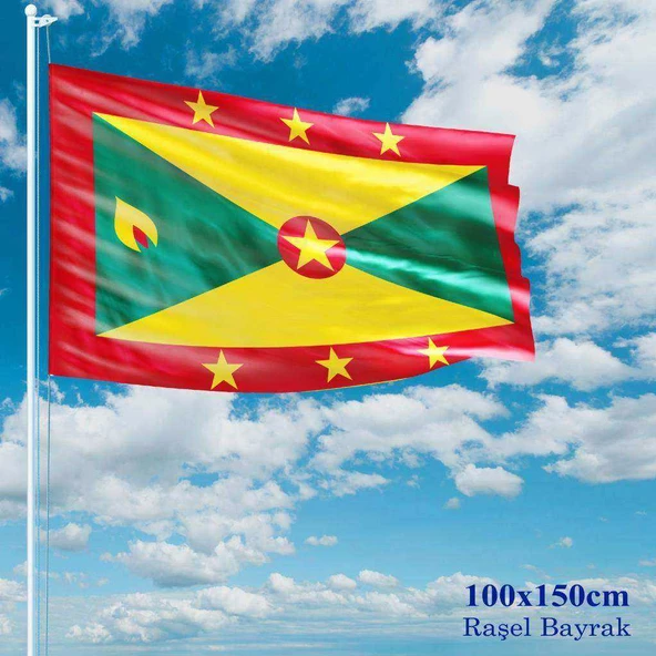Grenada Bayrağı - 100x150 cm (1 metre x 1,5 metre) - Raşel Kumaş