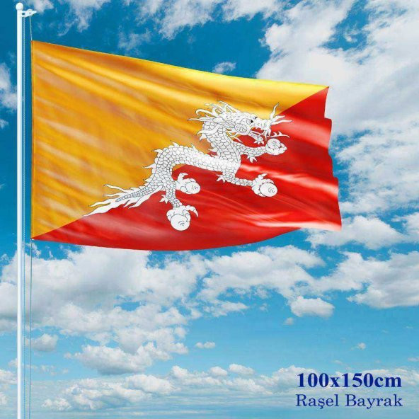 Bhutan Bayrağı - 100x150 cm (1 metre x 1,5 metre) - Raşel Kumaş