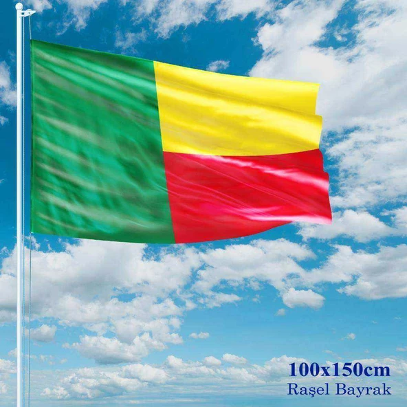 Benin Bayrağı - 100x150 cm (1 metre x 1,5 metre) - Raşel Kumaş