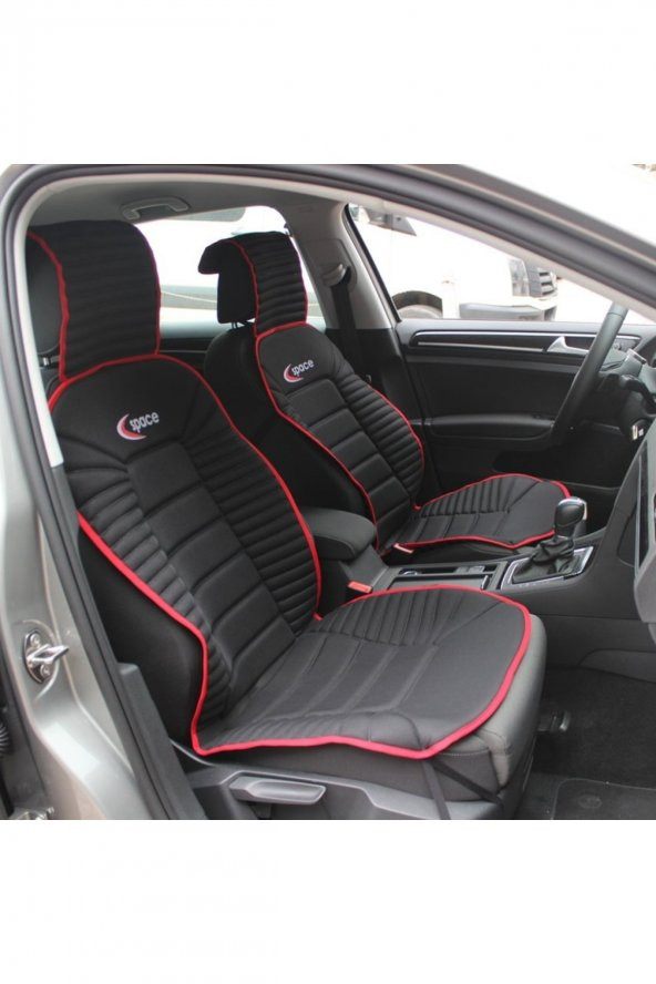 Chevrolet Lacetti Lüks Oto Koltuk Minderi Ön 2li Set Bumerang Siyah Kırmızı