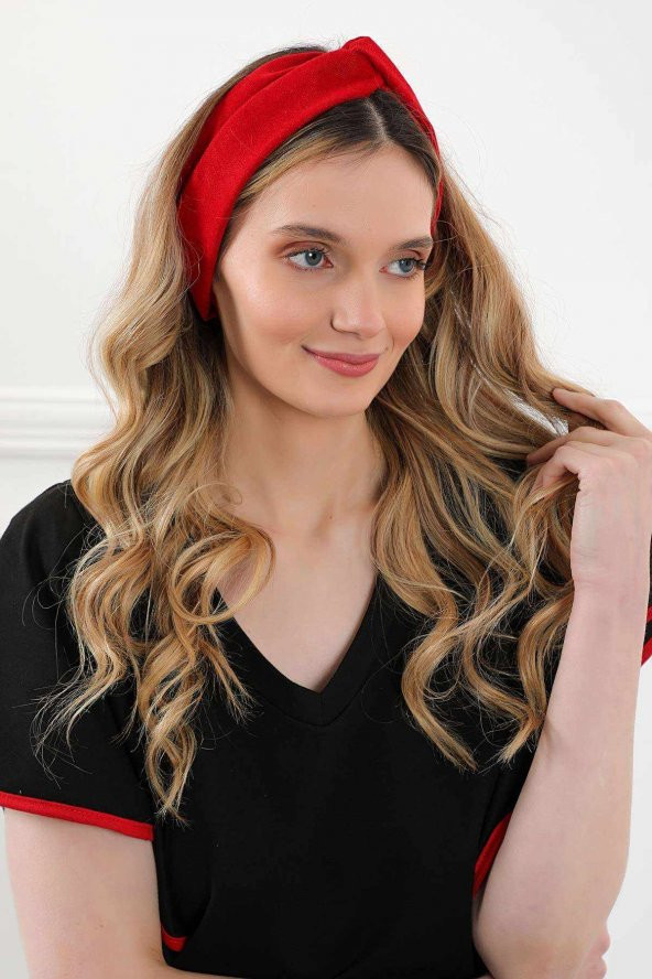 Saç Bandı , Bandana,Kırmızı,SB-9 - 5