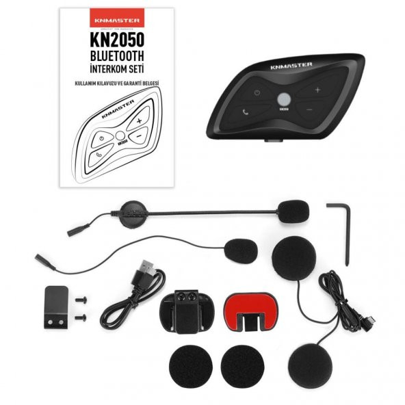 Knmaster KN2050 Motosiklet Kask İnterkom Bluetooth Intercom Kulaklık Seti - 2