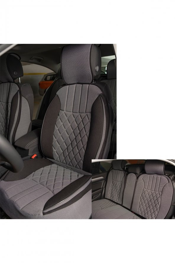 Kia Stonic GRİ-SİYAH Oto Koltuk Minderi Ortopedik 5Li Set
