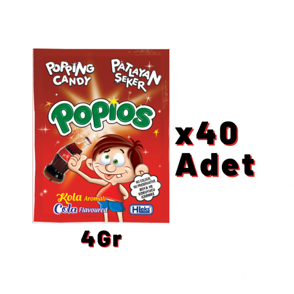 Hleks Patlayan Şeker Popios 40 Adet 4 Gr Kola - 3