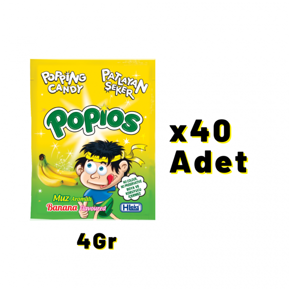 Hleks Patlayan Şeker Popios 40 Adet 4 Gr Muz - 2