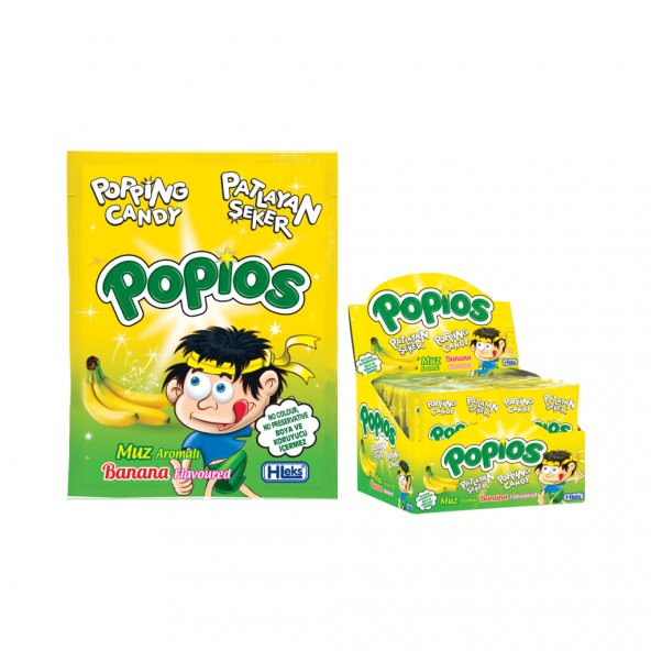 Hleks Patlayan Şeker Popios 4 gr 40 Adet Muzlu 12 Paket (Toplam 480 Adet) - 4