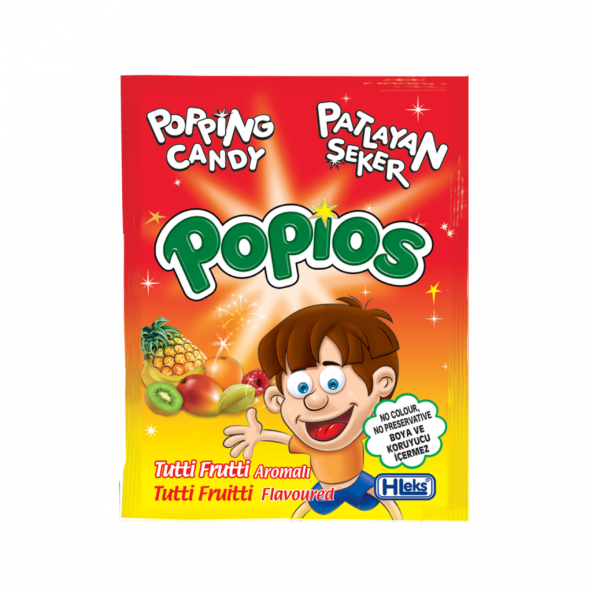 Hleks Patlayan Şeker Popios Tutti Frutti Muz 4 Gr 40+40 Adet - 5