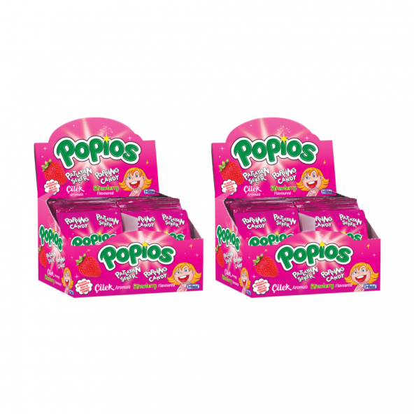 Hleks Patlayan Şeker Papios 40 Adet Çilek 2 Paket