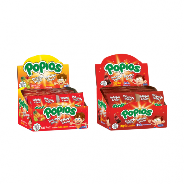 Hleks Patlayan Şeker Popios Kola Tutti Frutti 4 Gr 40+40 Adet