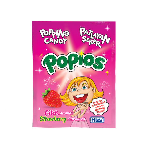 Hleks Patlayan Şeker Popios Tutti Frutti Çilek 4 Gr 40+40 Adet - 3