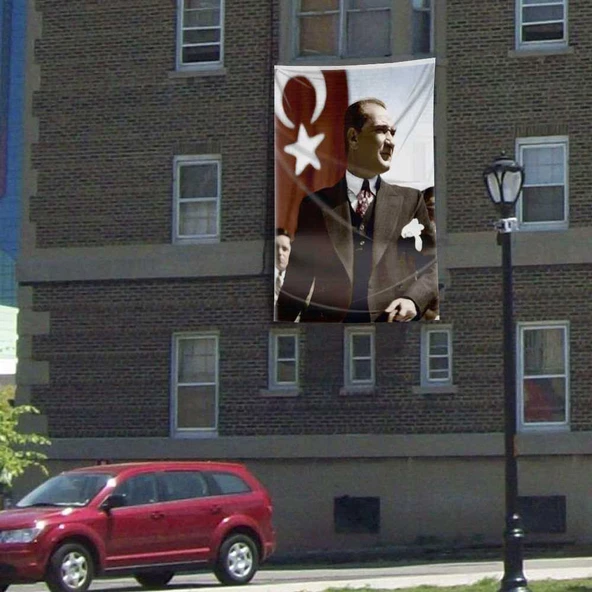 Ay Yıldız - Sivil Mustafa Kemal Atatürk Poster Cephe Bayrağı -300x450cm - 3x4,5 metre Bayrak