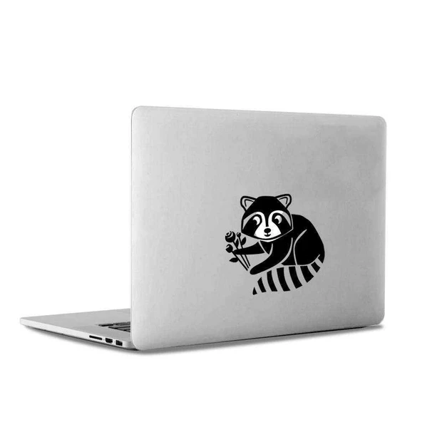 Sevimli Rakun -Apple Macbook, Pro Sticker Etiket Dekoratif Bilgisyar Çıkartması