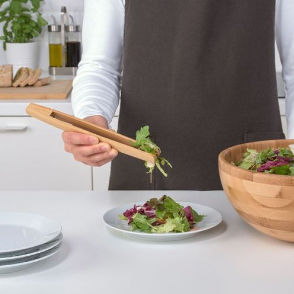 Bambu Servis Maşası MeridyenDukkan 24 Cm Pratik Mutfak Gereçleri - 2