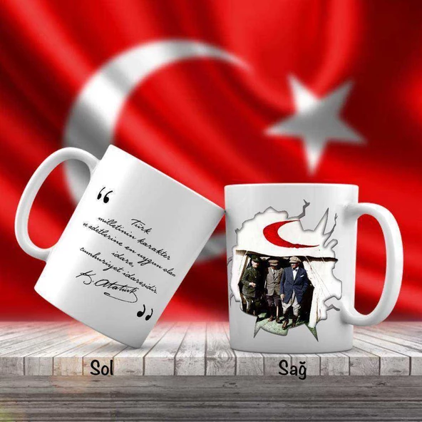 Mustafa Kemal Atatürk Kızılay Çadırında - Atatürk'ün Sözleri -Kupa Bardak