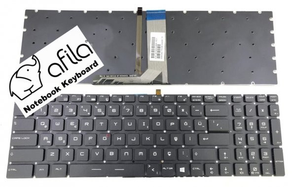MSI MS-1794, MS1794 Notebook Klavyei(Siyah TR) msi Beyaz Işıklı