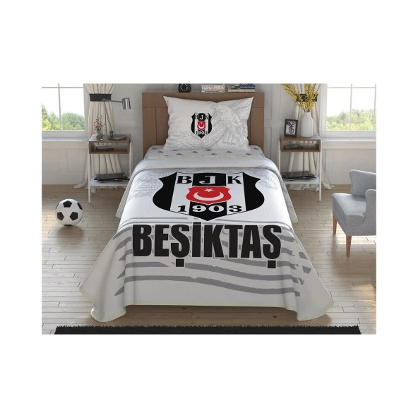 Taç Beşiktaş Kartal Logo Pike Takımı Tek Kişilik