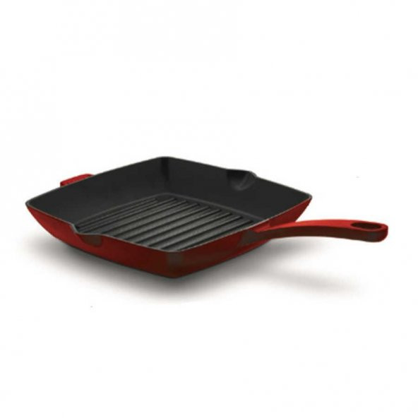 Korkmaz A2848-1 Casta Grill Kare Tava 30x30 Kırmızı