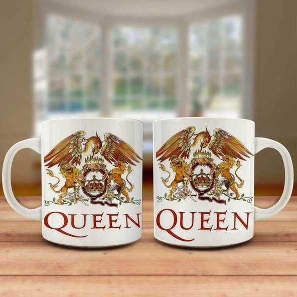 Queen Music Logo Renkli Baskılı Kupa Bardak - Hediyelik