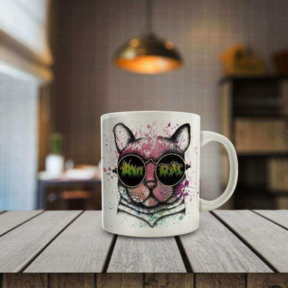 Cool Cat - Sevimli Kedi Hediyelik Kupa Bardak