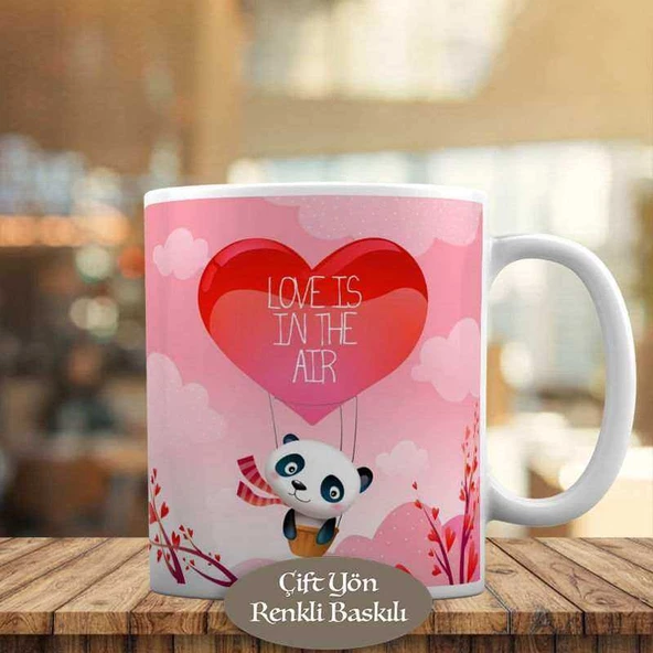Kalpli Hava Balonu ve Neşeli Panda Kupa Bardak Hediyelik-149