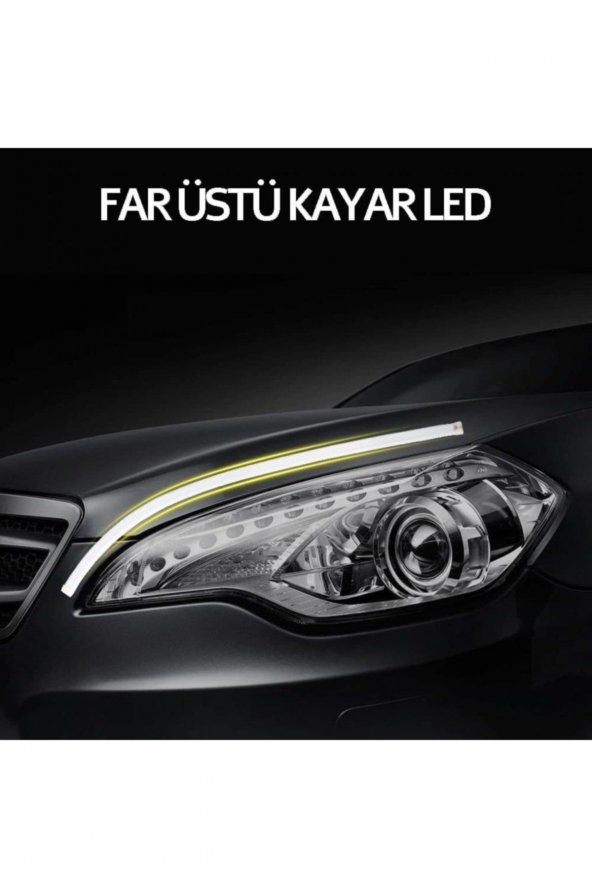 Peugeot Bipper Uyumlu Far Üstü, Içi Kayar Led 60 Cm Full Fonksiyon Beyaz/turuncu - 6