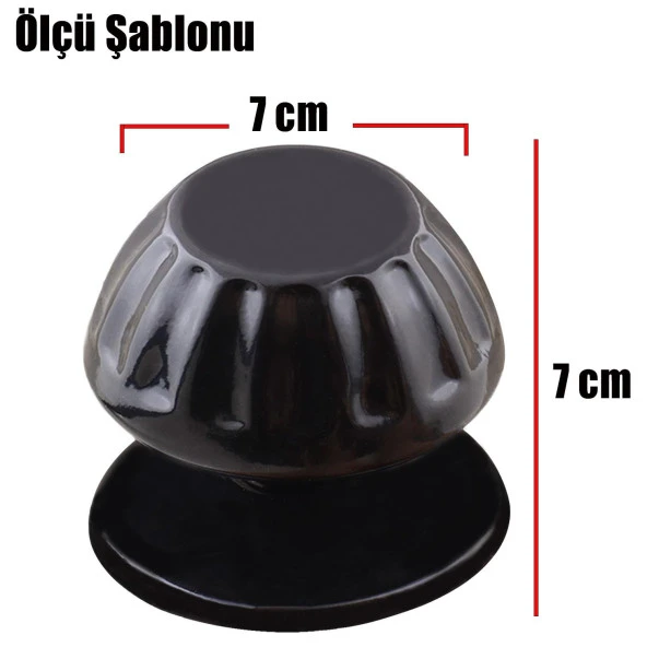 As Papatya Baba Kapı Tokmağı Kapı Topuzu Kolu Metal Tokmak Siyah - 3