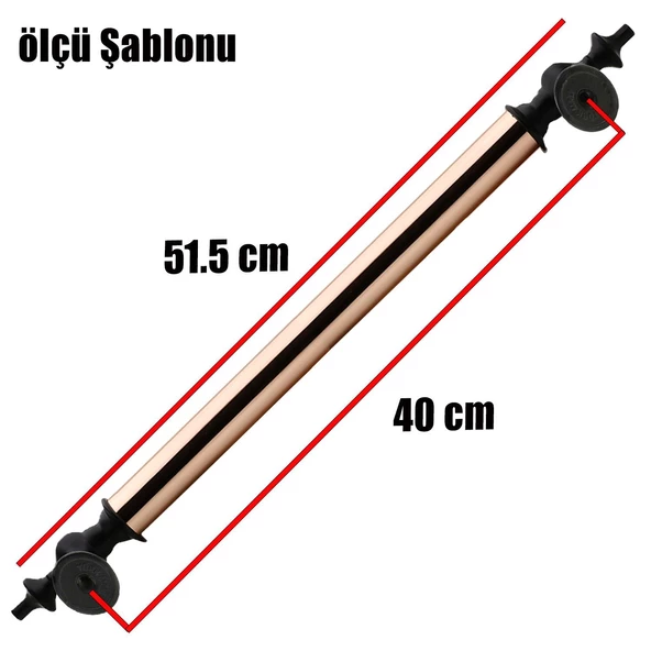 Osmanlı Sürgülü Kapı Çekme Kolu Tutma Kulpu Kulbu Çelik Dış Kapı Tutamağı Kol Bakır Siyah 40 Cm - 3