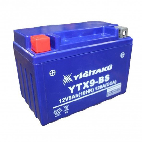 YTX9-BS 12V 9AH YATIK MOTOSİKLET AKÜSÜ 2024 ÜRETİM YİĞİT AKÜ