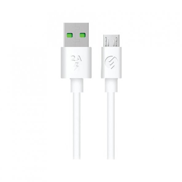 S-link SL-X201 2A USB to Micro USB Hızlı Data + Şarj Kablosu - Beyaz