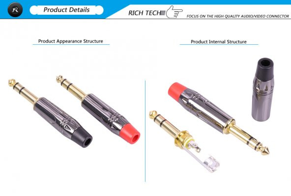 6.3 mm TRS Stereo Kaliteli Erkek Jack ürün görseli 1