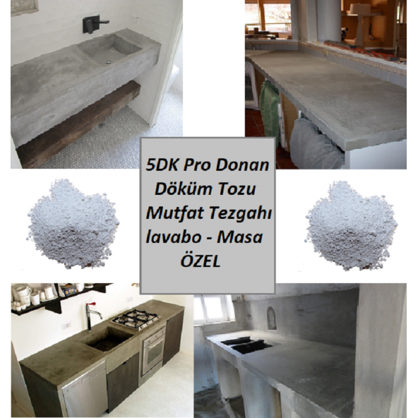 M1 ART PRO 5 Dakika'da Donan beton Döküm Tozu 1,Kg-MUTFAK TEZGAHI-LAVABO-BETON MASA YAPIMI İÇİN ÖZEL