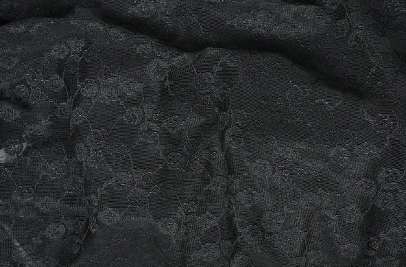 ÇİÇEK MODEL SİYAH RENK TEK KANAT Pileli Fon Perde 75*260 cm - Resim 6