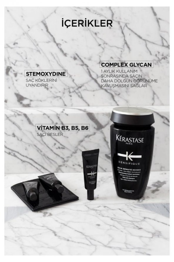 Kerastase Bain Densifique Homme Erkekler İçin Yoğunluk Kazandıran Şampuan 250 ML - 3