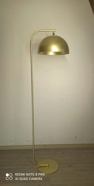 Rys Retro Metal Dekoratif Rustik Mafsallı Gold Rustik Köşe Lambası Başlık Çap:40 cm - 2