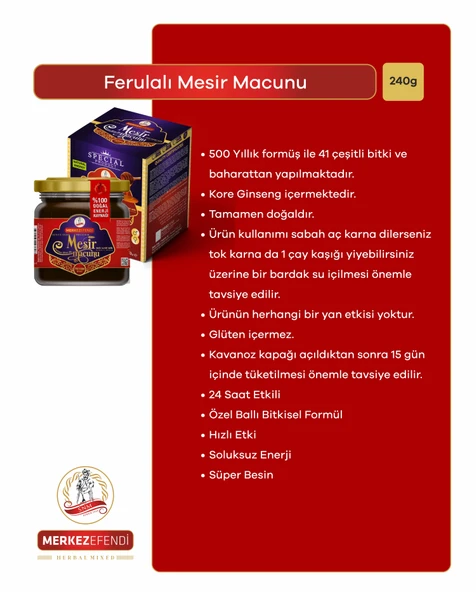 Merkez Efendi 3 Kavanoz Ferula Mesir Macunu 240 Gr - 2