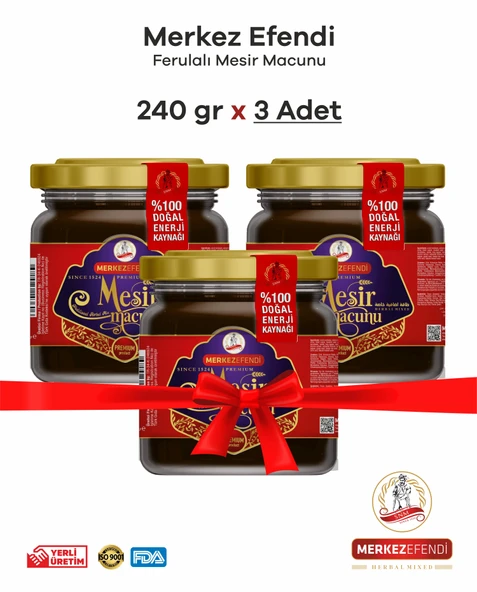 Merkez Efendi 3 Kavanoz Ferula Mesir Macunu 240 Gr