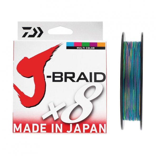 Daiwa Jbraid 8b 300m, 0,28mm Multi Color İp Misina