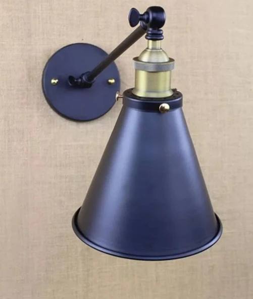 Retro Metal Mafsallı Eskitme Duylu Akrobatik Dekotatif Duvar Aplik - Resim 2