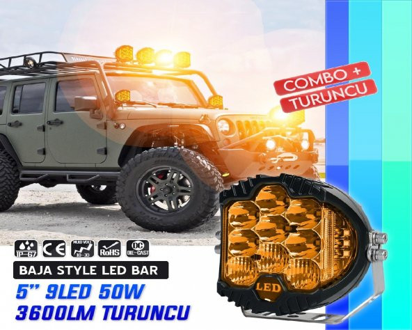 NKT GROUP 5"Baja Style Shooter Offroad Projektör Led Lamba Turuncu