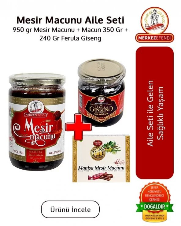 Mesir Macunu Aile Seti 950Gr Mesir Macunu-Macun 350 Gr ve 240 Gr Ferula