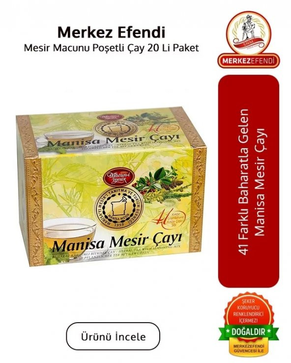 Merkez Efendi Mesir Macunu Poşetli Çay 20 Li Paket