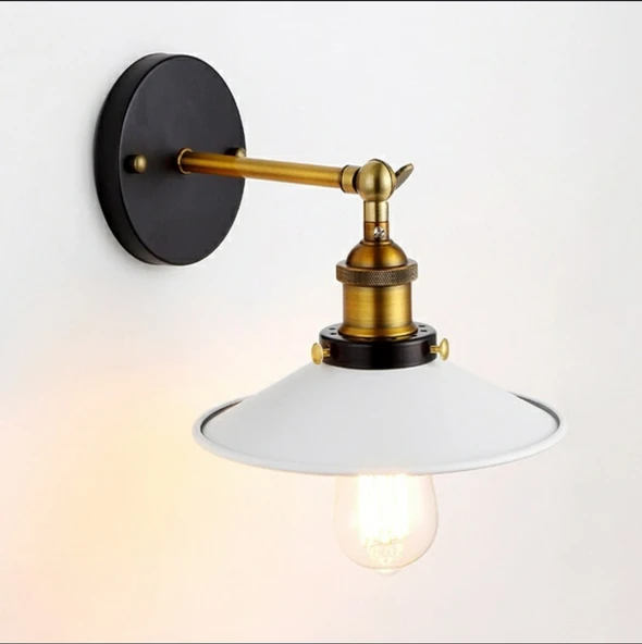 Rys  Retro Metal Dekoratif Mafsallı Akrobatik Beyaz Duvar Aplik Çap.23 cm