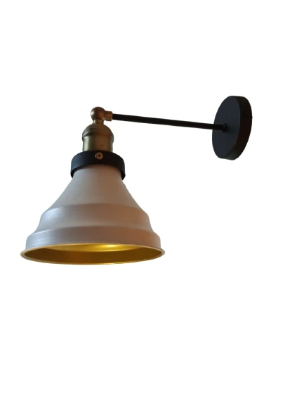 Rys Retro Metal Dekoratif Mafsallı Siyah Beyaz Rustik Duvar Aplik ürün görseli